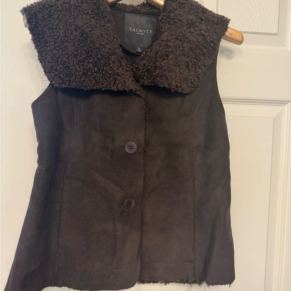 Talbots Jackets & Blazers - Talbots Dark Brown Shearling Vest